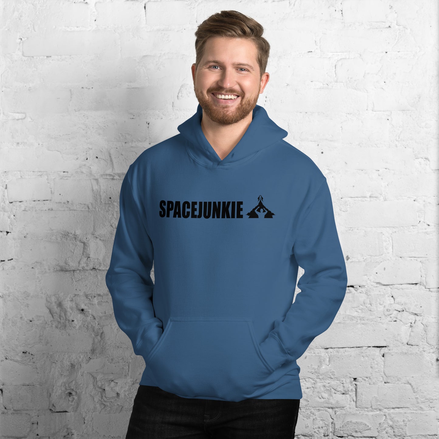 Spacejunkie férfi kapucnis pulcsi világos