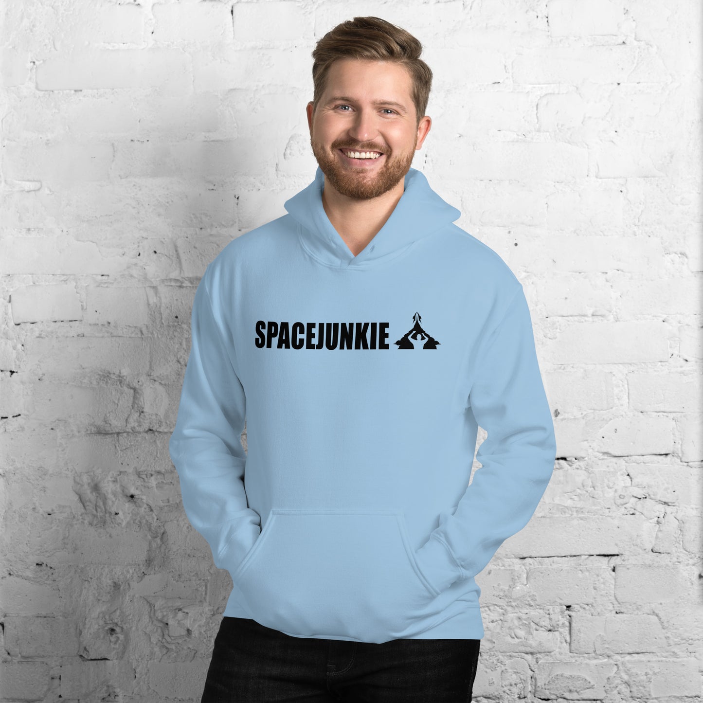 Spacejunkie férfi kapucnis pulcsi világos