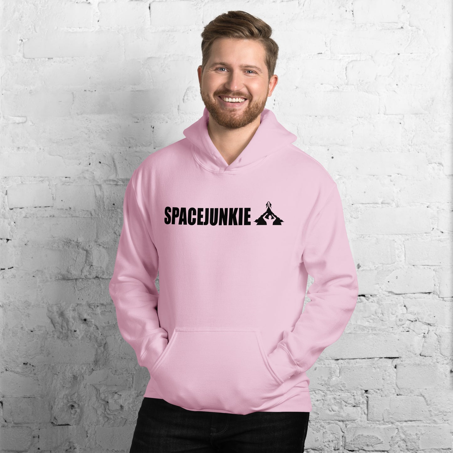 Spacejunkie férfi kapucnis pulcsi világos