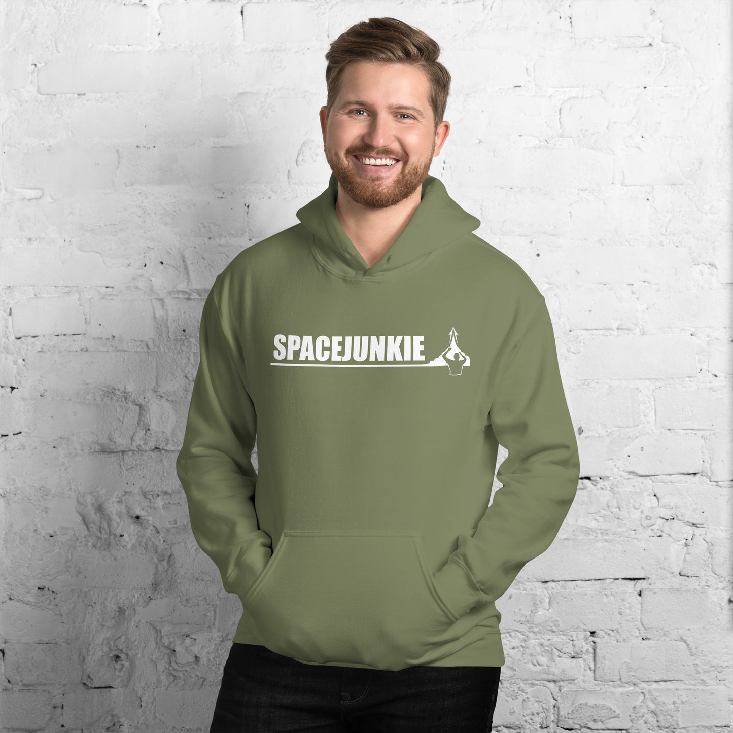 Spacejunkie férfi kapucnis pulcsi sötét