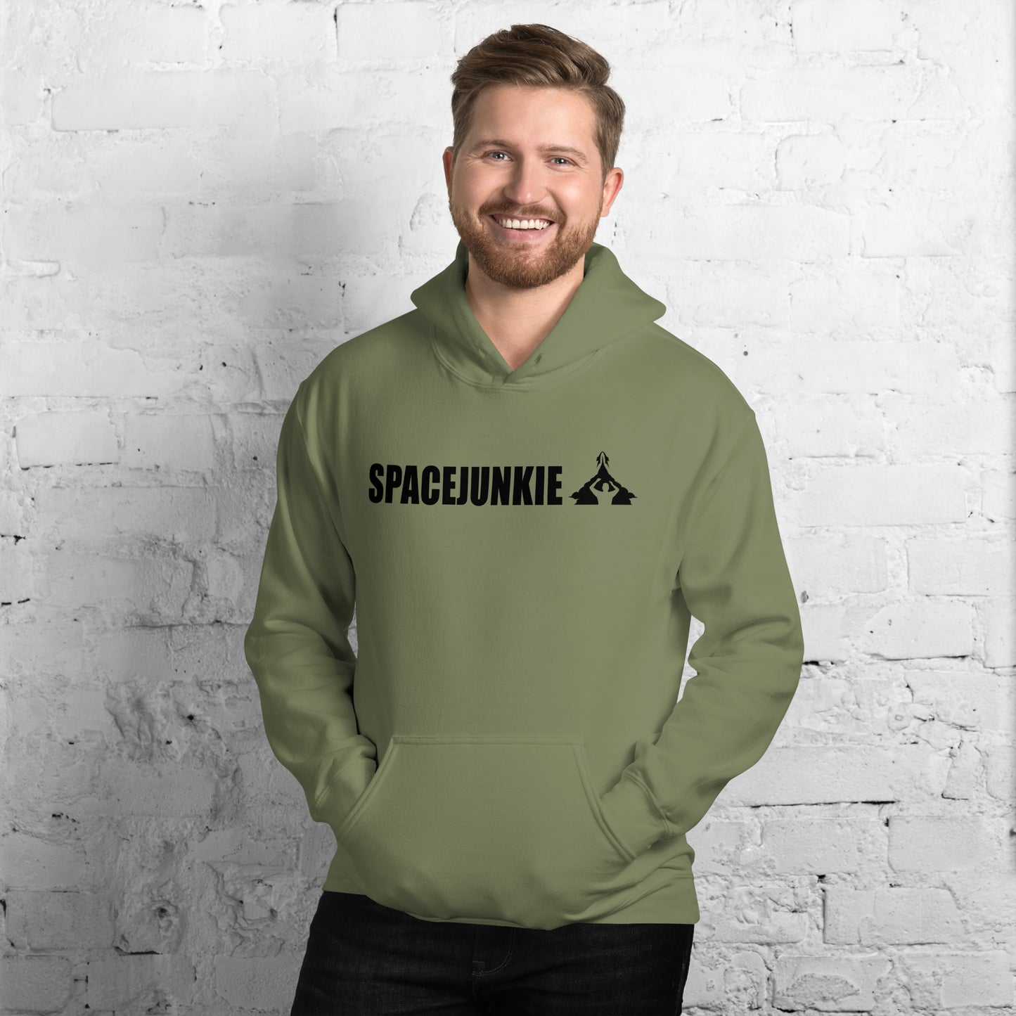Spacejunkie férfi kapucnis pulcsi világos