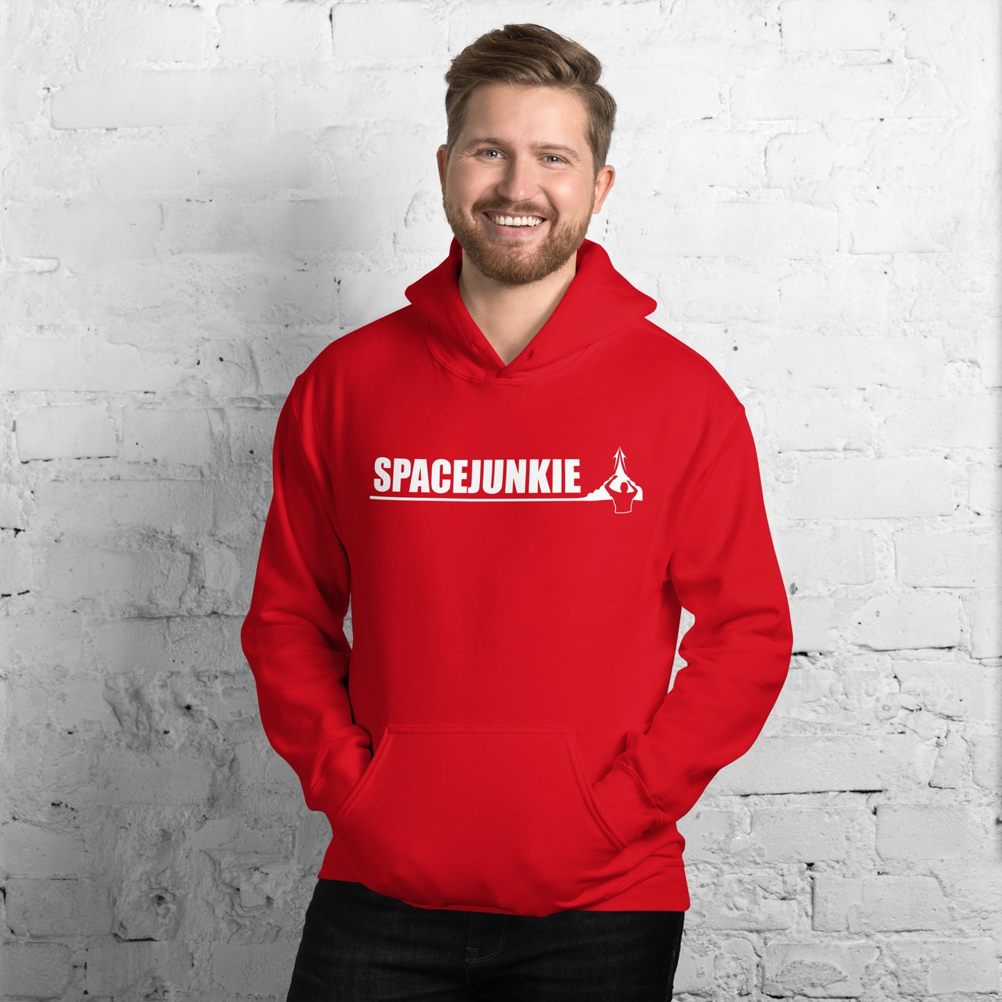Spacejunkie férfi kapucnis pulcsi sötét