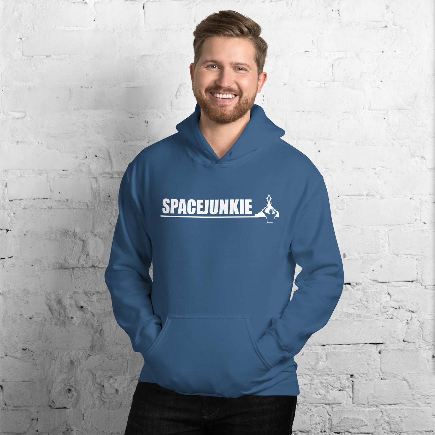 Spacejunkie férfi kapucnis pulcsi sötét